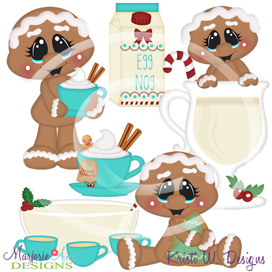 Cookies & Egg Nog SVG Cutting Files Includes Clipart - Click Image to Close